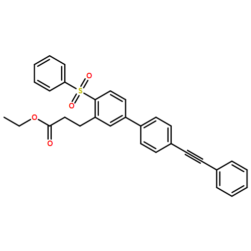 [1,1'-Biphenyl]-3-propanoic acid, 4'-(2-phenylethynyl)-4-(phenylsulfonyl)-, ethyl ester