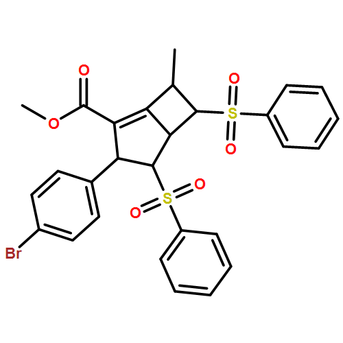 Bicyclo[3.2.0]hept-1-ene-2-carboxylic acid, 3-(4-bromophenyl)-7-methyl-4,6-bis(phenylsulfonyl)-, methyl ester, (3R,4S,5S,6S,7R)-rel-