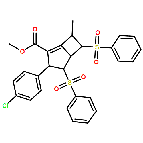 Bicyclo[3.2.0]hept-1-ene-2-carboxylic acid, 3-(4-chlorophenyl)-7-methyl-4,6-bis(phenylsulfonyl)-, methyl ester, (3R,4S,5S,6S,7R)-rel-