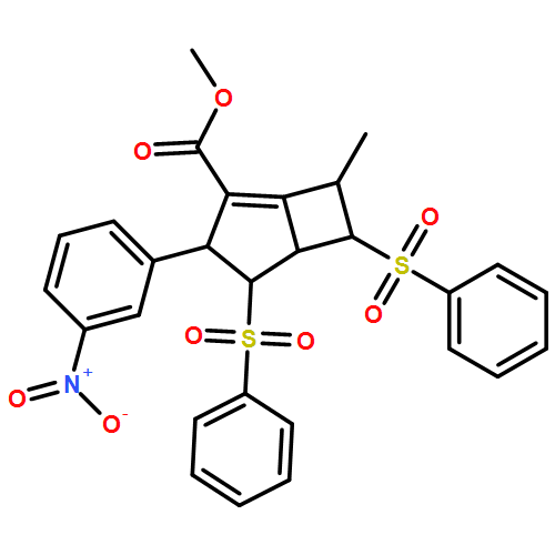 Bicyclo[3.2.0]hept-1-ene-2-carboxylic acid, 7-methyl-3-(3-nitrophenyl)-4,6-bis(phenylsulfonyl)-, methyl ester, (3R,4S,5S,6S,7R)-rel-