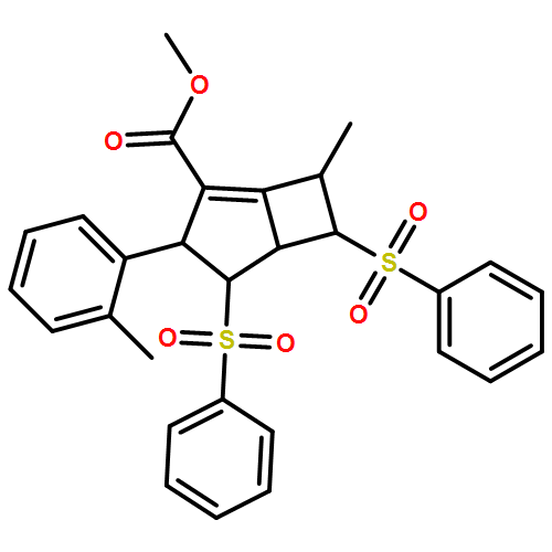 Bicyclo[3.2.0]hept-1-ene-2-carboxylic acid, 7-methyl-3-(2-methylphenyl)-4,6-bis(phenylsulfonyl)-, methyl ester, (3R,4S,5S,6S,7R)-rel-