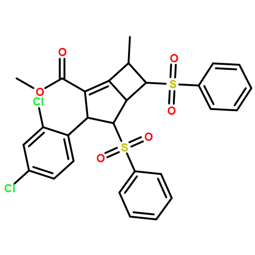 Bicyclo[3.2.0]hept-1-ene-2-carboxylic acid, 3-(2,4-dichlorophenyl)-7-methyl-4,6-bis(phenylsulfonyl)-, methyl ester, (3R,4R,5R,6R,7S)-rel-