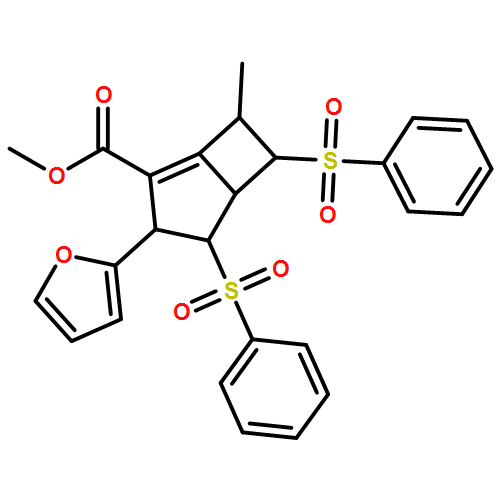 Bicyclo[3.2.0]hept-1-ene-2-carboxylic acid, 3-(2-furanyl)-7-methyl-4,6-bis(phenylsulfonyl)-, methyl ester, (3R,4R,5R,6R,7S)-rel-