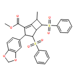 Bicyclo[3.2.0]hept-1-ene-2-carboxylic acid, 3-(1,3-benzodioxol-5-yl)-7-methyl-4,6-bis(phenylsulfonyl)-, methyl ester, (3R,4S,5S,6S,7R)-rel-