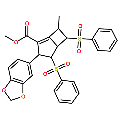 Bicyclo[3.2.0]hept-1-ene-2-carboxylic acid, 3-(1,3-benzodioxol-5-yl)-7-methyl-4,6-bis(phenylsulfonyl)-, methyl ester, (3R,4S,5S,6S,7R)-rel-