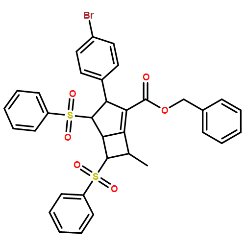 Bicyclo[3.2.0]hept-1-ene-2-carboxylic acid, 3-(4-bromophenyl)-7-methyl-4,6-bis(phenylsulfonyl)-, phenylmethyl ester, (3R,4S,5S,6S,7R)-rel-