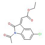 Acetic acid, 2-(1-acetyl-5-chloro-1,2-dihydro-2-oxo-3H-indol-3-ylidene)-, ethyl ester
