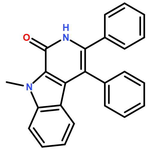 1H-Pyrido[3,4-b]indol-1-one, 2,9-dihydro-9-methyl-3,4-diphenyl-