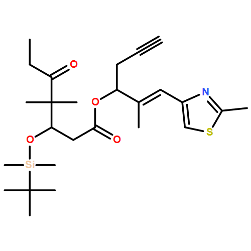Heptanoic acid, 3-[[(1,1-dimethylethyl)dimethylsilyl]oxy]-4,4-dimethyl-5-oxo-, (1S)-1-[(1E)-1-methyl-2-(2-methyl-4-thiazolyl)ethenyl]-3-butyn-1-yl ester, (3S)-
