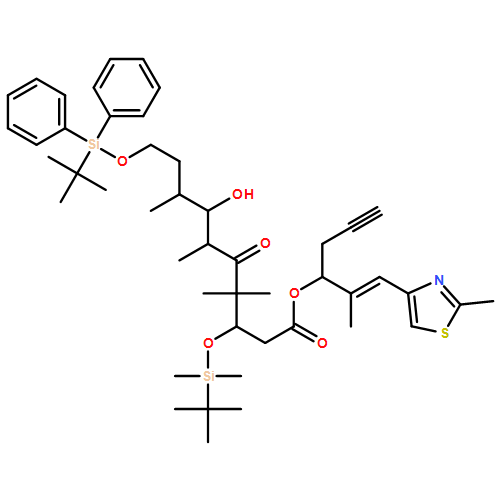 Decanoic acid, 3-[[(1,1-dimethylethyl)dimethylsilyl]oxy]-10-[[(1,1-dimethylethyl)diphenylsilyl]oxy]-7-hydroxy-4,4,6,8-tetramethyl-5-oxo-, (1S)-1-[(1E)-1-methyl-2-(2-methyl-4-thiazolyl)ethenyl]-3-butyn-1-yl ester, (3S,6R,7S,8S)-