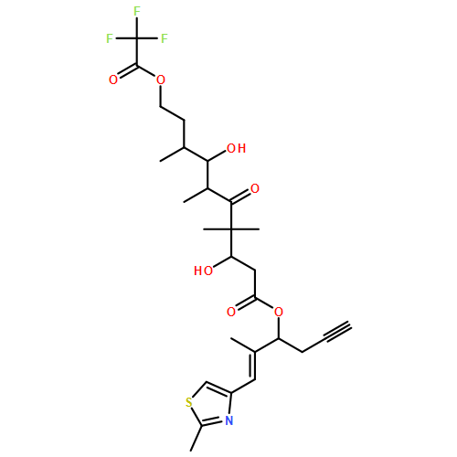 Decanoic acid, 3,7-dihydroxy-4,4,6,8-tetramethyl-5-oxo-10-[(2,2,2-trifluoroacetyl)oxy]-, (1S)-1-[(1E)-1-methyl-2-(2-methyl-4-thiazolyl)ethenyl]-3-butyn-1-yl ester, (3S,6R,7S,8S)-