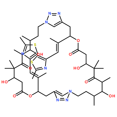 12,29-Dioxa-1,16,17,18,33,34-hexaazatricyclo[30.2.1.115,18]hexatriaconta-15(36),16,32(35),33-tetraene-7,11,24,28-tetrone, 5,9,22,26-tetrahydroxy-4,6,8,8,21,23,25,25-octamethyl-13,30-bis[(1E)-1-methyl-2-(2-methyl-4-thiazolyl)ethenyl]-, (4S,5S,6R,9S,13S,21S,22S,23R,26S,30S)-