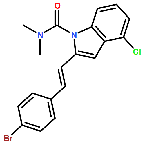 1H-Indole-1-carboxamide, 2-[(1E)-2-(4-bromophenyl)ethenyl]-4-chloro-N,N-dimethyl-