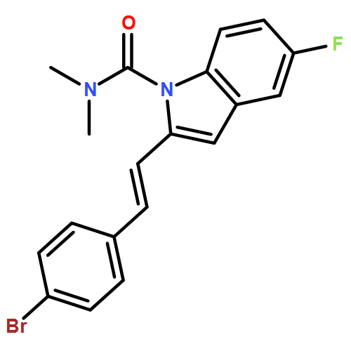 1H-Indole-1-carboxamide, 2-[(1E)-2-(4-bromophenyl)ethenyl]-5-fluoro-N,N-dimethyl-