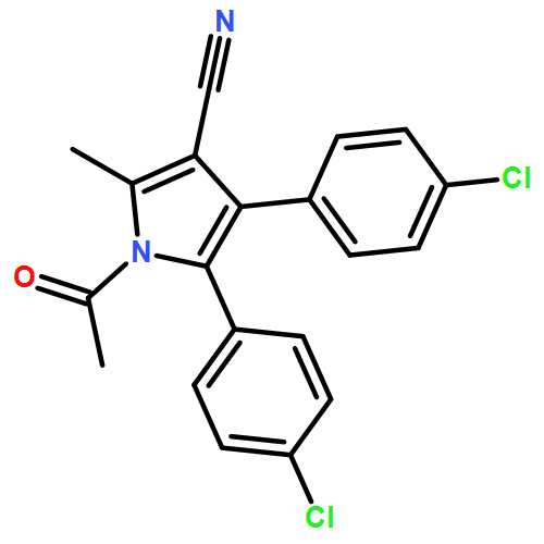 1H-Pyrrole-3-carbonitrile, 1-acetyl-4,5-bis(4-chlorophenyl)-2-methyl-
