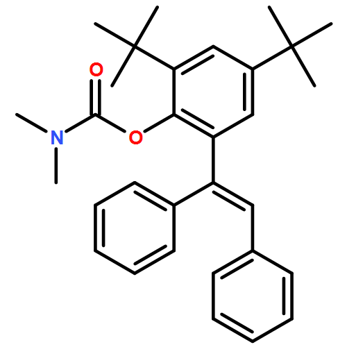 Carbamic acid, N,N-dimethyl-, 2,4-bis(1,1-dimethylethyl)-6-[(1E)-1,2-diphenylethenyl]phenyl ester