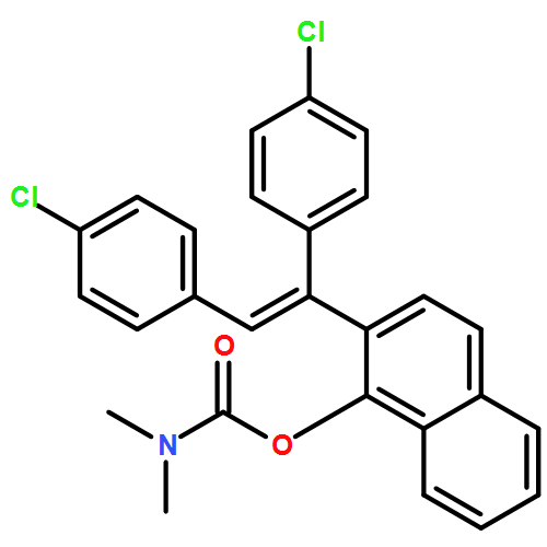 Carbamic acid, N,N-dimethyl-, 2-[(1E)-1,2-bis(4-chlorophenyl)ethenyl]-1-naphthalenyl ester