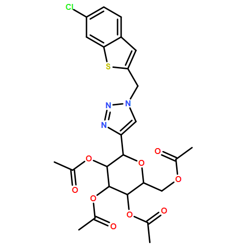 D-Glucitol, 1,5-anhydro-1-C-[1-[(6-chlorobenzo[b]thien-2-yl)methyl]-1H-1,2,3-triazol-4-yl]-, 2,3,4,6-tetraacetate, (1S)-