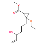 Cyclopropanecarboxylic acid, 2-ethoxy-2-(4-hydroxy-5-hexen-1-yl)-, methyl ester