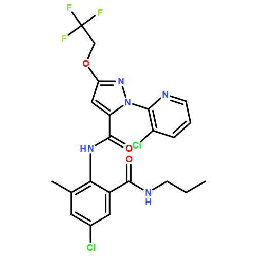 1H-Pyrazole-5-carboxamide, N-[4-chloro-2-methyl-6-[(propylamino)carbonyl]phenyl]-1-(3-chloro-2-pyridinyl)-3-(2,2,2-trifluoroethoxy)-