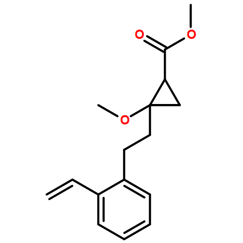 Cyclopropanecarboxylic acid, 2-[2-(2-ethenylphenyl)ethyl]-2-methoxy-, methyl ester, (1R,2R)-rel-