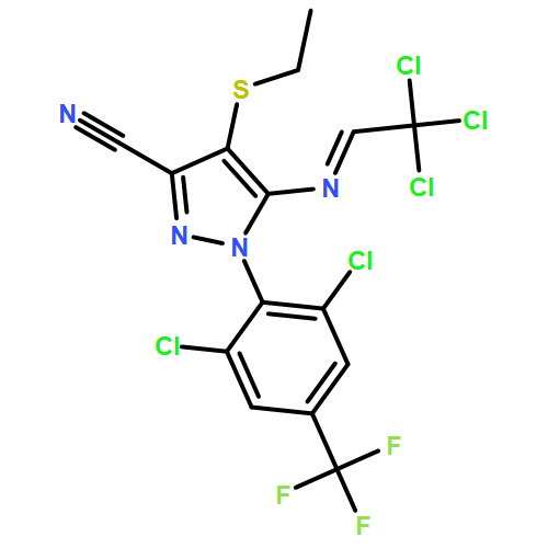 1H-Pyrazole-3-carbonitrile, 1-[2,6-dichloro-4-(trifluoromethyl)phenyl]-4-(ethylthio)-5-[(2,2,2-trichloroethylidene)amino]-