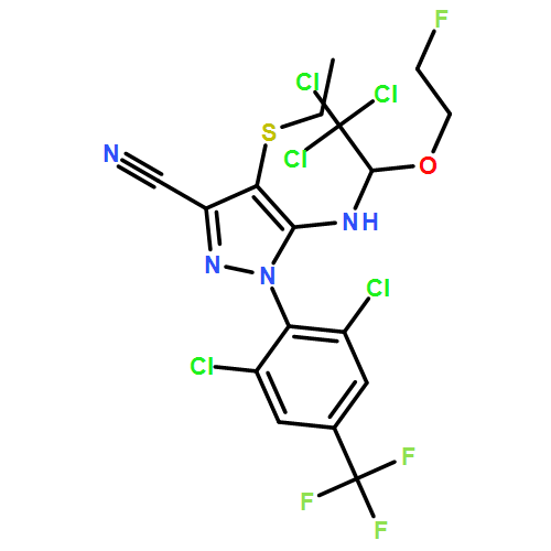 1H-Pyrazole-3-carbonitrile, 1-[2,6-dichloro-4-(trifluoromethyl)phenyl]-4-(ethylthio)-5-[[2,2,2-trichloro-1-(2-fluoroethoxy)ethyl]amino]-