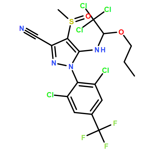 1H-Pyrazole-3-carbonitrile, 1-[2,6-dichloro-4-(trifluoromethyl)phenyl]-4-(methylsulfinyl)-5-[(2,2,2-trichloro-1-propoxyethyl)amino]-
