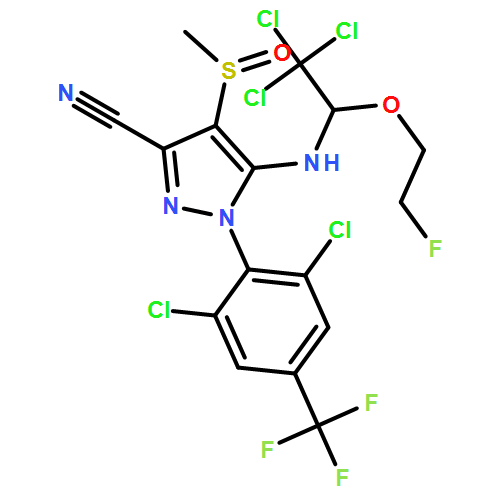 1H-Pyrazole-3-carbonitrile, 1-[2,6-dichloro-4-(trifluoromethyl)phenyl]-4-[(R)-methylsulfinyl]-5-[[(1S)-2,2,2-trichloro-1-(2-fluoroethoxy)ethyl]amino]-, rel-
