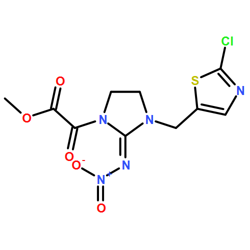 1-Imidazolidineacetic acid, 3-[(2-chloro-5-thiazolyl)methyl]-2-(nitroimino)-α-oxo-, methyl ester