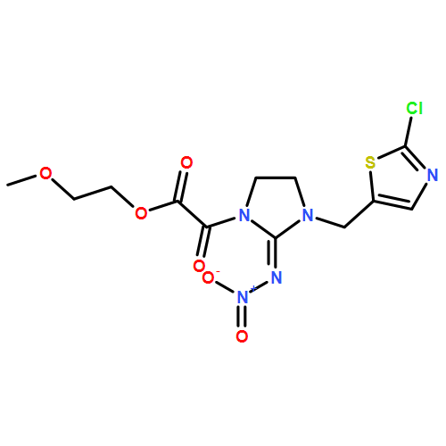 1-Imidazolidineacetic acid, 3-[(2-chloro-5-thiazolyl)methyl]-2-(nitroimino)-α-oxo-, 2-methoxyethyl ester