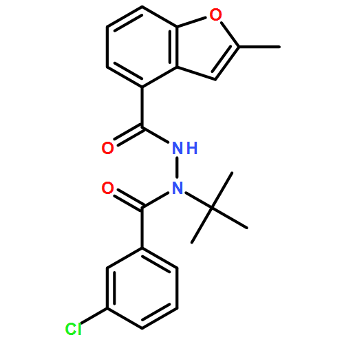 4-Benzofurancarboxylic acid, 2-methyl-, 2-(3-chlorobenzoyl)-2-(1,1-dimethylethyl)hydrazide
