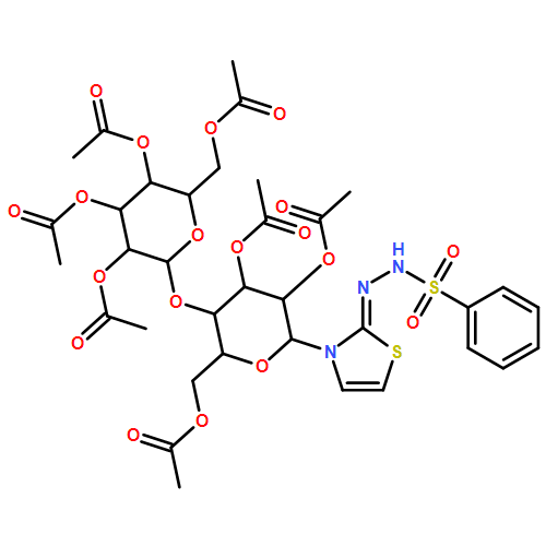 Benzenesulfonic acid, 2-[3-[2,3,6-tri-O-acetyl-4-O-(2,3,4,6-tetra-O-acetyl-α-D-glucopyranosyl)-β-D-glucopyranosyl]-2(3H)-thiazolylidene]hydrazide