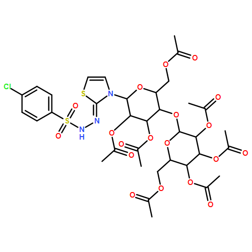 Benzenesulfonic acid, 4-chloro-, 2-[3-[2,3,6-tri-O-acetyl-4-O-(2,3,4,6-tetra-O-acetyl-α-D-glucopyranosyl)-β-D-glucopyranosyl]-2(3H)-thiazolylidene]hydrazide