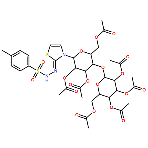 Benzenesulfonic acid, 4-methyl-, 2-[3-[2,3,6-tri-O-acetyl-4-O-(2,3,4,6-tetra-O-acetyl-β-D-galactopyranosyl)-β-D-glucopyranosyl]-2(3H)-thiazolylidene]hydrazide