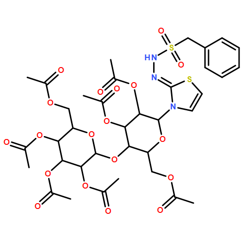 Benzenemethanesulfonic acid, 2-[3-[2,3,6-tri-O-acetyl-4-O-(2,3,4,6-tetra-O-acetyl-β-D-galactopyranosyl)-β-D-glucopyranosyl]-2(3H)-thiazolylidene]hydrazide