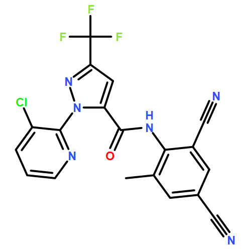 1H-Pyrazole-5-carboxamide, 1-(3-chloro-2-pyridinyl)-N-(2,4-dicyano-6-methylphenyl)-3-(trifluoromethyl)-