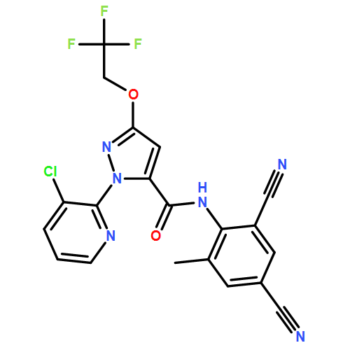 1H-Pyrazole-5-carboxamide, 1-(3-chloro-2-pyridinyl)-N-(2,4-dicyano-6-methylphenyl)-3-(2,2,2-trifluoroethoxy)-
