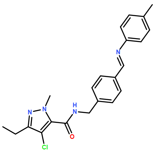 1H-Pyrazole-5-carboxamide, 4-chloro-3-ethyl-1-methyl-N-[[4-[[(4-methylphenyl)imino]methyl]phenyl]methyl]-