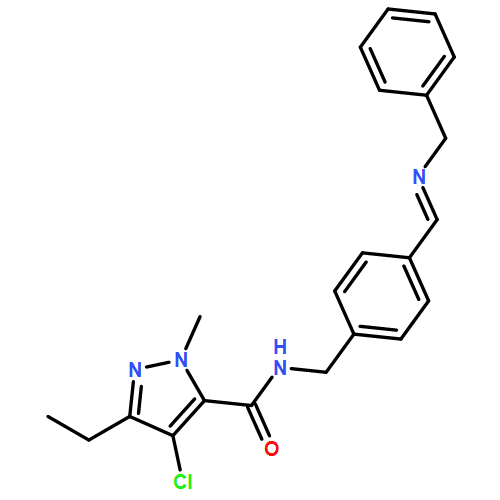 1H-Pyrazole-5-carboxamide, 4-chloro-3-ethyl-1-methyl-N-[[4-[[(phenylmethyl)imino]methyl]phenyl]methyl]-