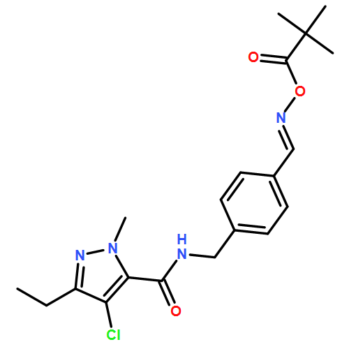 1H-Pyrazole-5-carboxamide, 4-chloro-N-[[4-[[(2,2-dimethyl-1-oxopropoxy)imino]methyl]phenyl]methyl]-3-ethyl-1-methyl-