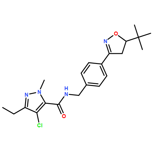 1H-Pyrazole-5-carboxamide, 4-chloro-N-[[4-[5-(1,1-dimethylethyl)-4,5-dihydro-3-isoxazolyl]phenyl]methyl]-3-ethyl-1-methyl-