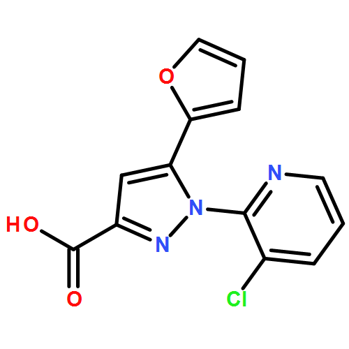 1H-Pyrazole-3-carboxylic acid, 1-(3-chloro-2-pyridinyl)-5-(2-furanyl)-