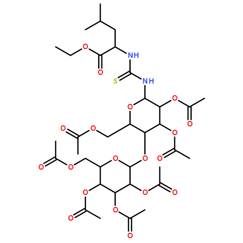 L-Leucine, N-[thioxo[[2,3,6-tri-O-acetyl-4-O-(2,3,4,6-tetra-O-acetyl-α-D-glucopyranosyl)-β-D-glucopyranosyl]amino]methyl]-, ethyl ester