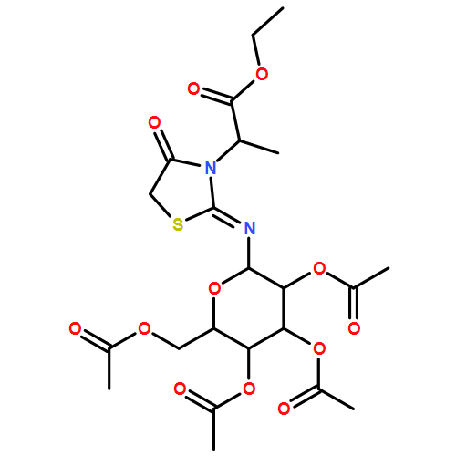 3-Thiazolidineacetic acid, α-methyl-4-oxo-2-[(2,3,4,6-tetra-O-acetyl-β-D-glucopyranosyl)imino]-, ethyl ester, (αS,2E)-