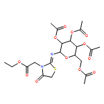 3-Thiazolidineacetic acid, 4-oxo-2-[(2,3,4,6-tetra-O-acetyl-β-D-galactopyranosyl)imino]-, ethyl ester, (2E)-
