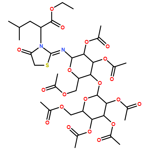 3-Thiazolidineacetic acid, α-(2-methylpropyl)-4-oxo-2-[[2,3,6-tri-O-acetyl-4-O-(2,3,4,6-tetra-O-acetyl-α-D-glucopyranosyl)-β-D-glucopyranosyl]imino]-, ethyl ester, (αS,2E)-