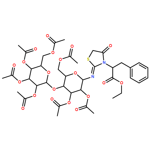 3-Thiazolidineacetic acid, 4-oxo-α-(phenylmethyl)-2-[[2,3,6-tri-O-acetyl-4-O-(2,3,4,6-tetra-O-acetyl-α-D-glucopyranosyl)-β-D-glucopyranosyl]imino]-, ethyl ester, (αS,2E)-