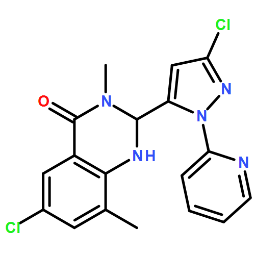 4(1H)-Quinazolinone, 6-chloro-2-[3-chloro-1-(2-pyridinyl)-1H-pyrazol-5-yl]-2,3-dihydro-3,8-dimethyl-