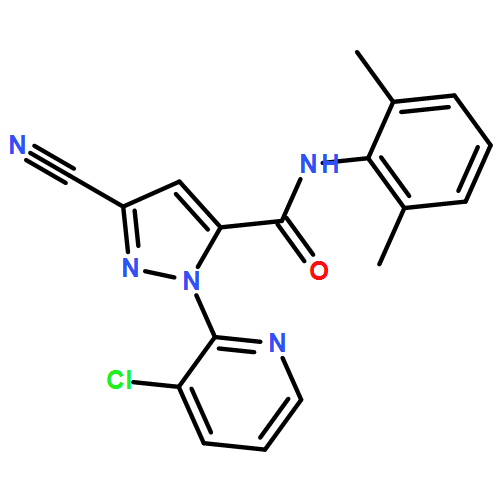 1H-Pyrazole-5-carboxamide, 1-(3-chloro-2-pyridinyl)-3-cyano-N-(2,6-dimethylphenyl)-